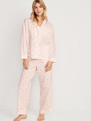 Oversized Printed Poplin Pajama Set for Women | Old Navy (US)