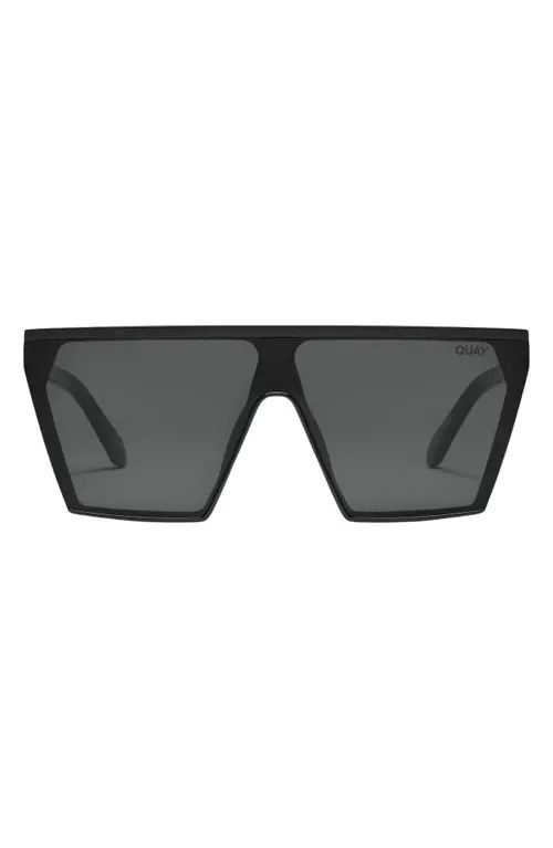 Quay Australia Spotlight Polarized Shield Sunglasses in Matte Black/Black Polarized at Nordstrom | Nordstrom
