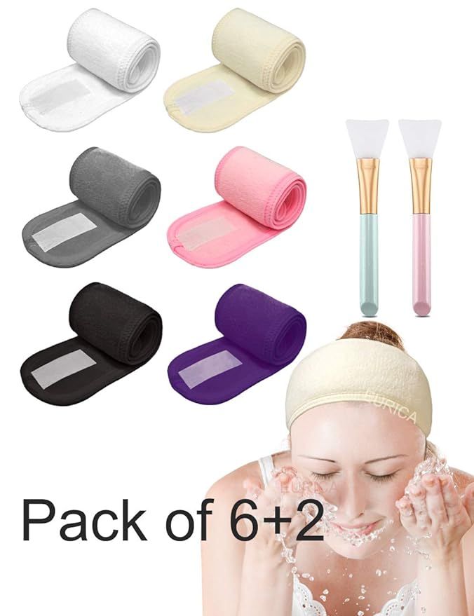 EUICAE Spa Headband Hair Wrap Sweat Headband Head Wrap Hair Towel Wrap Non-slip Stretchable Washa... | Amazon (US)