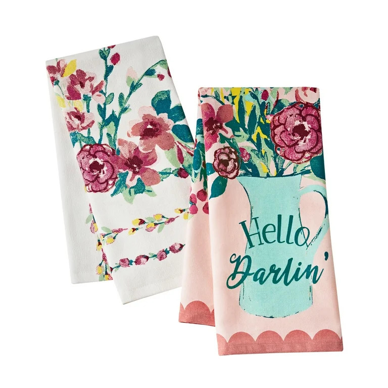 The Pioneer Woman Floral Print Woven Kitchen Towels, Multicolor, 18" x 28", Set of 2 | Walmart (US)