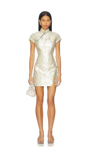 SAU LEE Jada Jacquard Dress in Cream. Size 2. Also in 00, 4. | Revolve Clothing (Global)