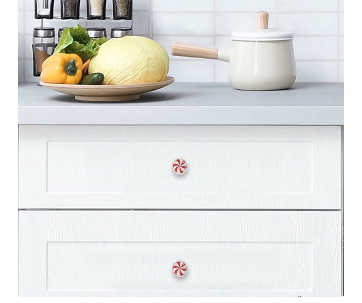 #DrawerPools #DrawerCoverHandles #HolidayKitchen #HolidayHandleCovers #HolidayKnobCovers #FridgeHolidayCover #PeppermintKnobs #CandyCaneKnobs