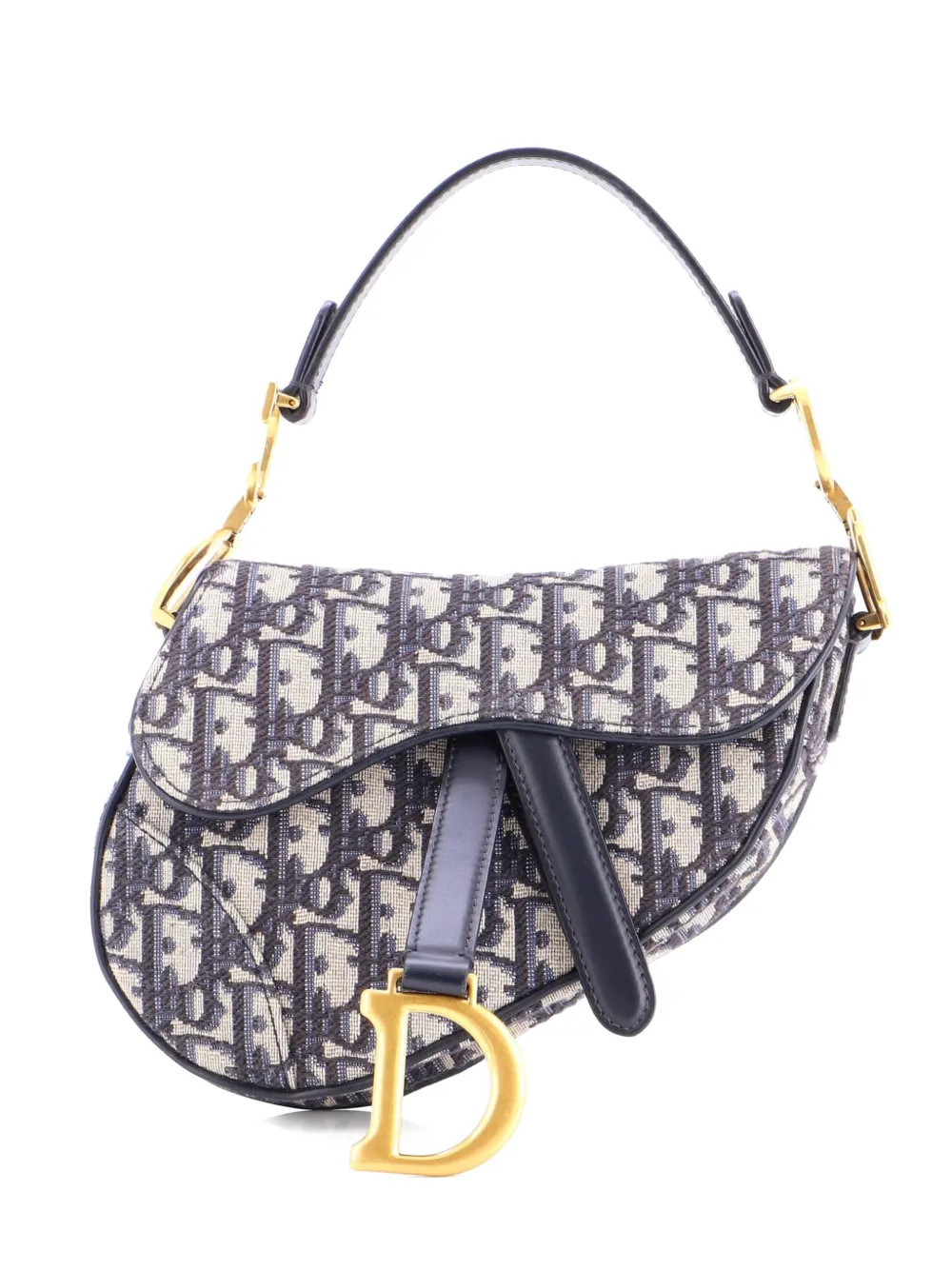 Christian Dior Pre-Owned Saddle Handbag Oblique Canvas Mini shoulder bag - Black | Farfetch Global