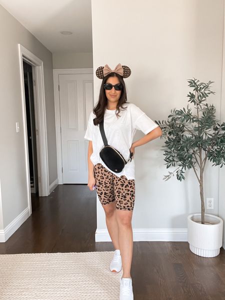 Disneyworld animal kingdom outfit! Love a good leopard moment and these Louis Vuitton inspired ears were everything! I matched Bella in a similar outfit from target I will link here too✨🐆🤎