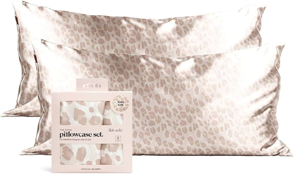 Kitsch Satin Pillowcase for Hair & Skin - Softer Than Silk Pillow Cases Cooling Satin Pillowcase ... | Amazon (US)