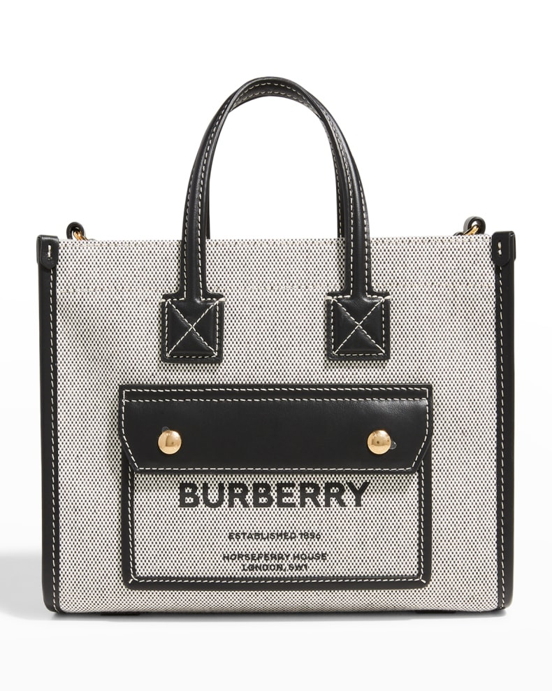 Burberry Freya Canvas & Leather Tote Bag | Neiman Marcus