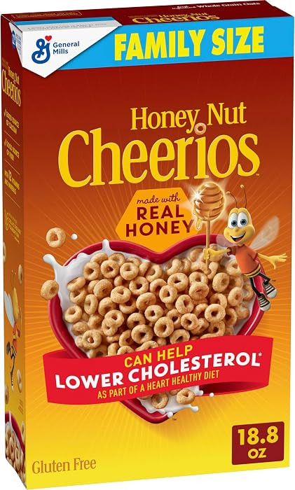 Cheerios Honey Nut Breakfast Cereal, Heart Healthy, Gluten Free, 18.8 oz | Amazon (US)