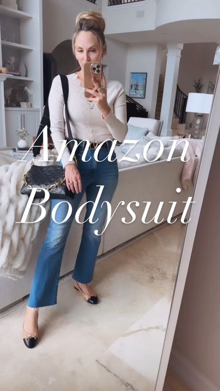 New Amazon, bodysuit (runs small med) and very comfy ballet flats, that I highly recommend go with your true size

#LTKsalealert #LTKover40 #LTKfindsunder50