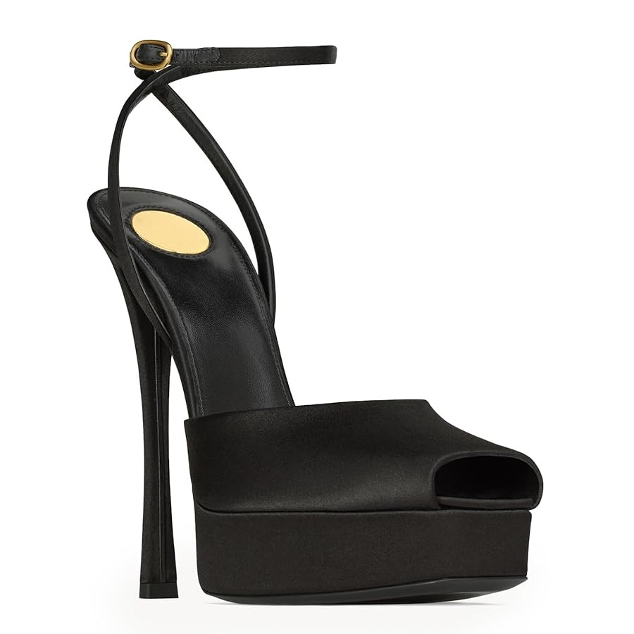 Womens Square Peep Toe Stiletto High Heels Ankle Strap Sandals Backless Buckle Dress Party Fashion Shoes | Amazon (US)