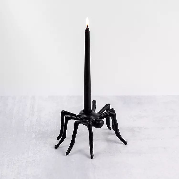 New! Black Spider Taper Candle Holder, 4 in. | Kirkland's Home