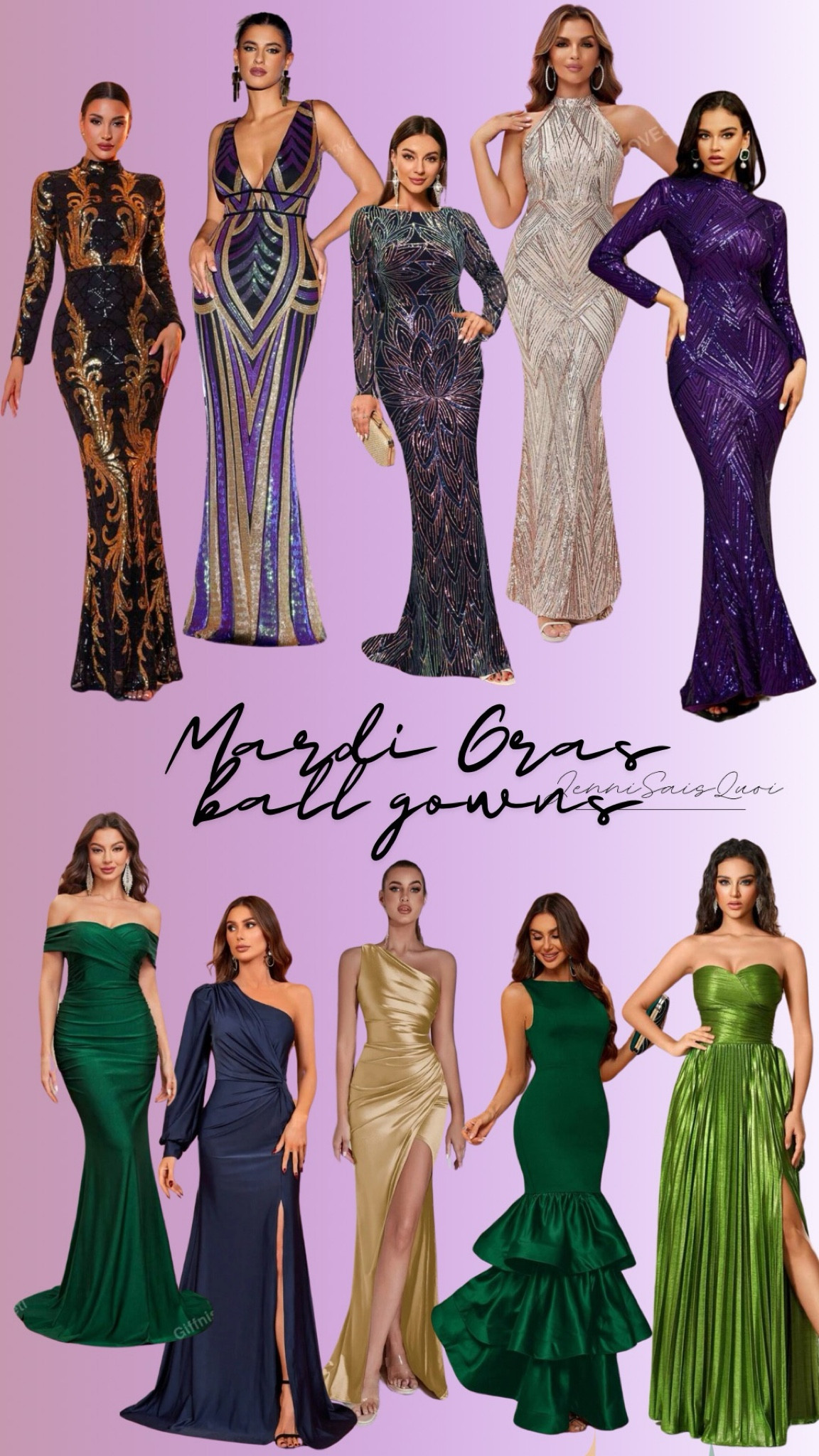Amazing and affordable Mardi Gras Ball Gowns.   💜💚💛

#LTKParties #LTKMidsize #LTKSeasonal