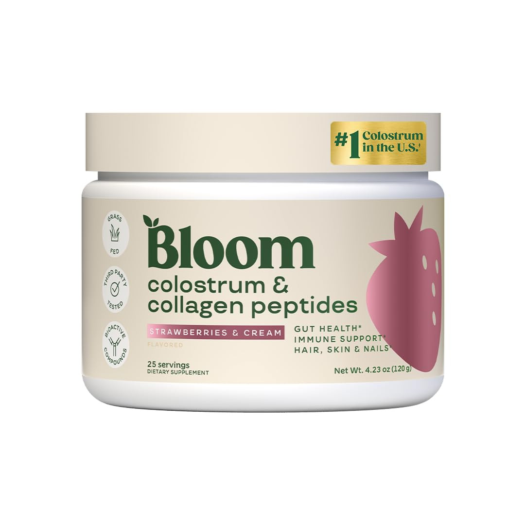 Bloom Nutrition Bovine Colostrum Powder with Vitamin B-12 for Gut Health, Immune Support, Hair Gr... | Amazon (US)