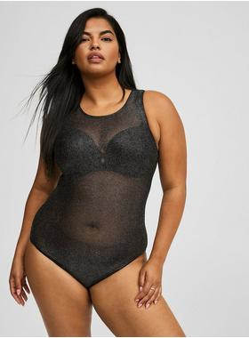 Shimmer Mesh High Neck Bodysuit | Torrid (US & Canada)