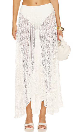Lace Beach Skirt in White | Revolve Clothing (Global)