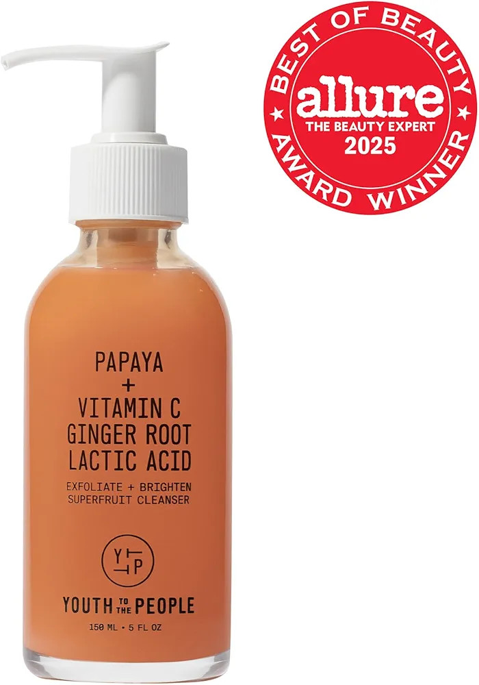 Youth To The People Superfruit Facial Cleanser - Papaya + Vitamin C Gentle Exfoliating Face Wash, Cellular Skin Renewal with AHA + BHA, Evens Skin Tone & Texture for Soft + Radiant Skin, Sulfate-free | Amazon (US)