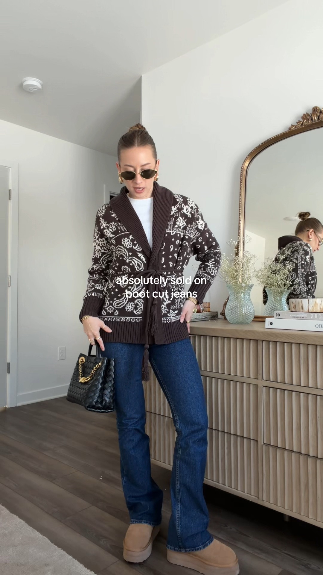 1/24/26 Casual winter outfit of the day ❄️ Linking my UGG boots, dark wash bootcut denim from Abercrombie, and my Abercrombie cardigan sweater — an easy, cozy combo I keep reaching for. Finished with my Celine sunglasses and my Bottega bag for a polished everyday winter look.

#LTKSeasonal #LTKootd #LTKgrwm