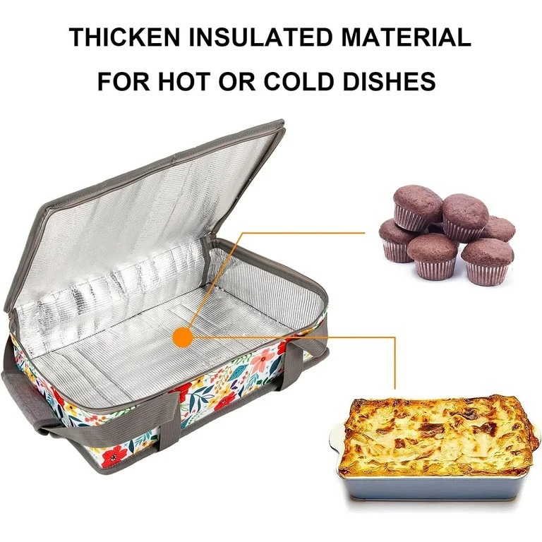 Numjaw Casserole Carrier for Hot or Cold Food,Insulated Casserole Travel Carry Bag,Pie Carrier,Ca... | Walmart (US)