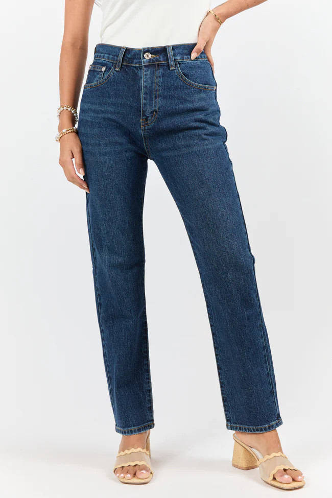 Millie Dark Wash Straight Leg Jeans SALE | Pink Lily
