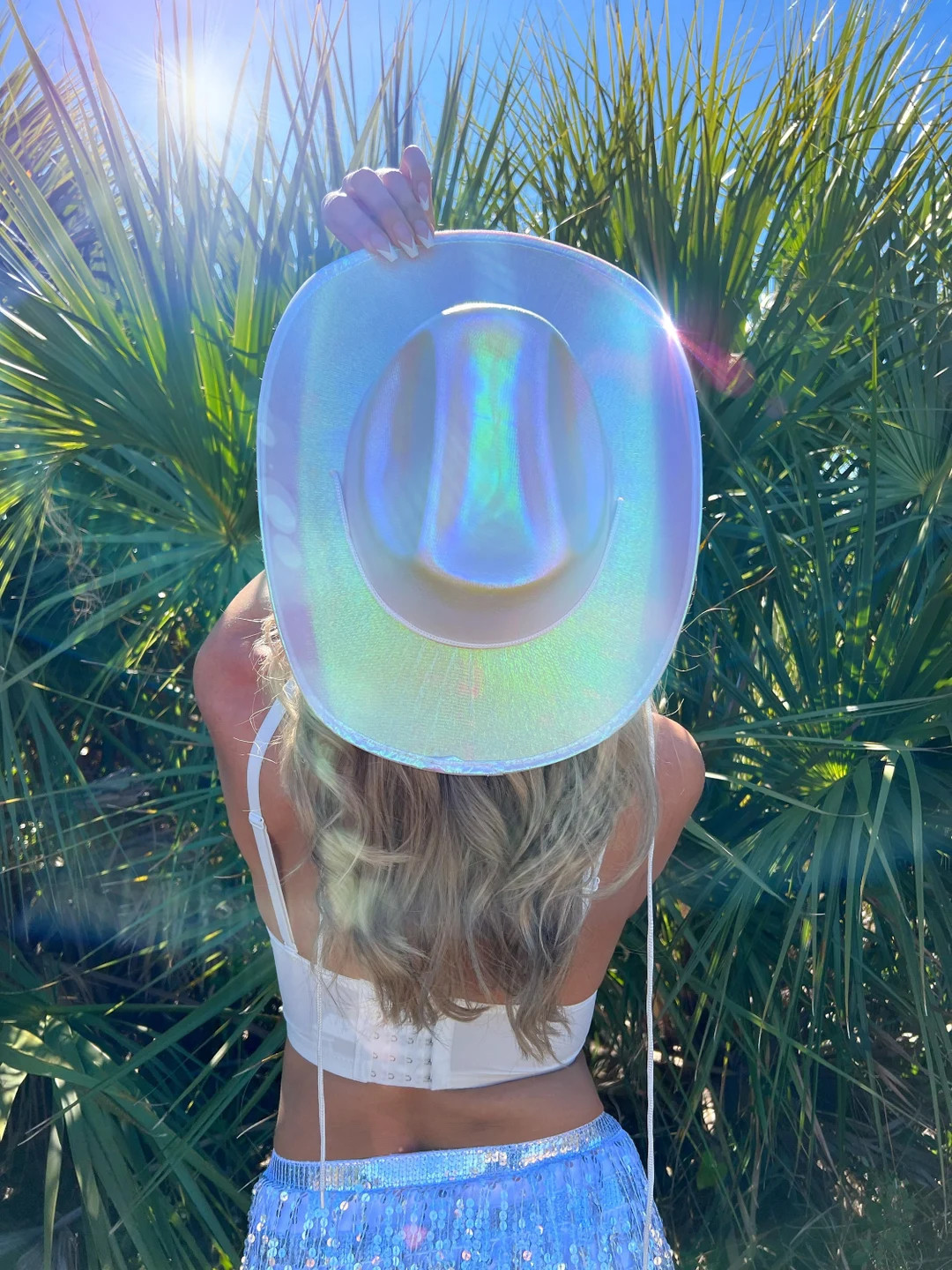 Holographic Cowboy Hat Bachelorette Party favors | Pink Cowboy Hat | Cowgirl Hat | Bachelorette P... | Etsy (US)