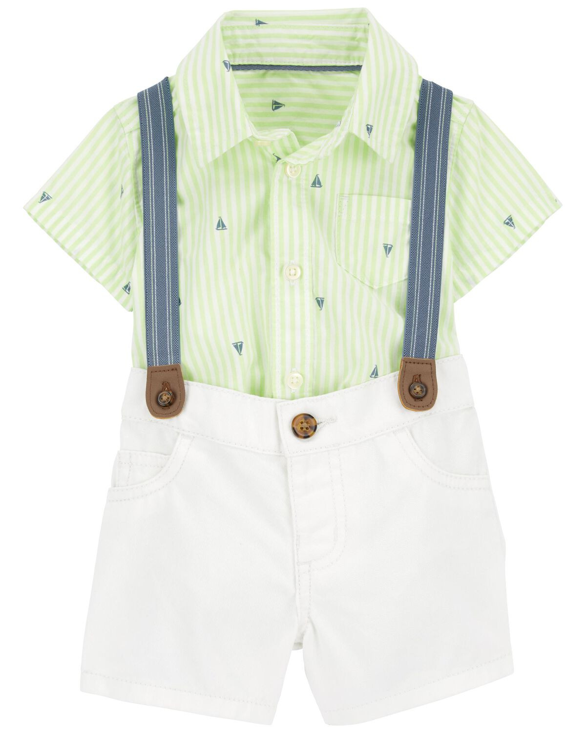 Green/White Baby 3-Piece Sailboat Dress Me Up Set | carters.com | Carter's