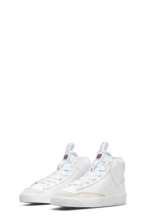 Nike Blazer Mid '77 High Top Sneaker in White/White/Black/White at Nordstrom, Size 3.5 M | Nordstrom