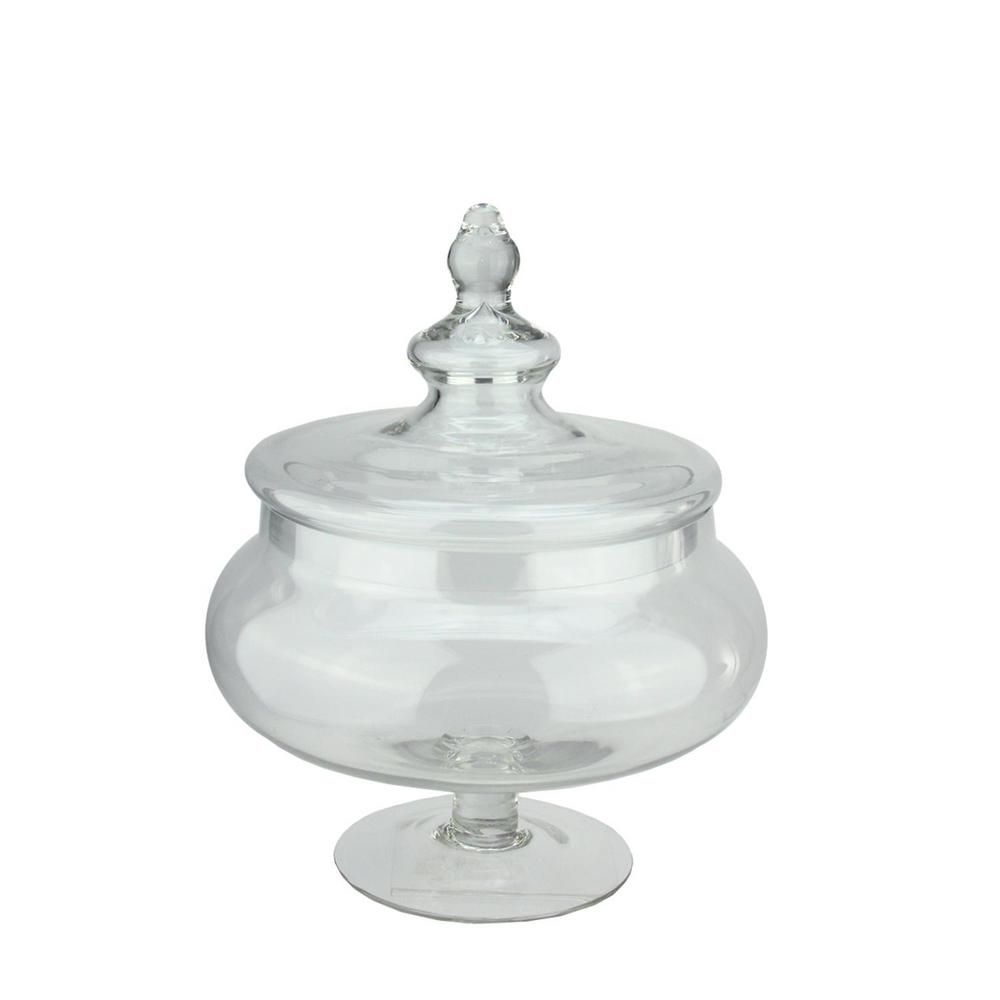 Northlight 15 in. Rotund Transparent Glass Jar with Finial Topped Lid-32036002 - The Home Depot | The Home Depot