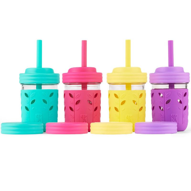 Elk and Friends Kids & Toddler Cups | The Original Glass Mason jars 8 oz with Silicone Sleeves & ... | Amazon (US)