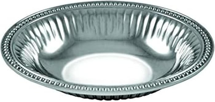 Wilton Armetale Flutes and Pearls Medium Oval Serving Bowl, 2-Quart, Silver, 10" - | Amazon (US)