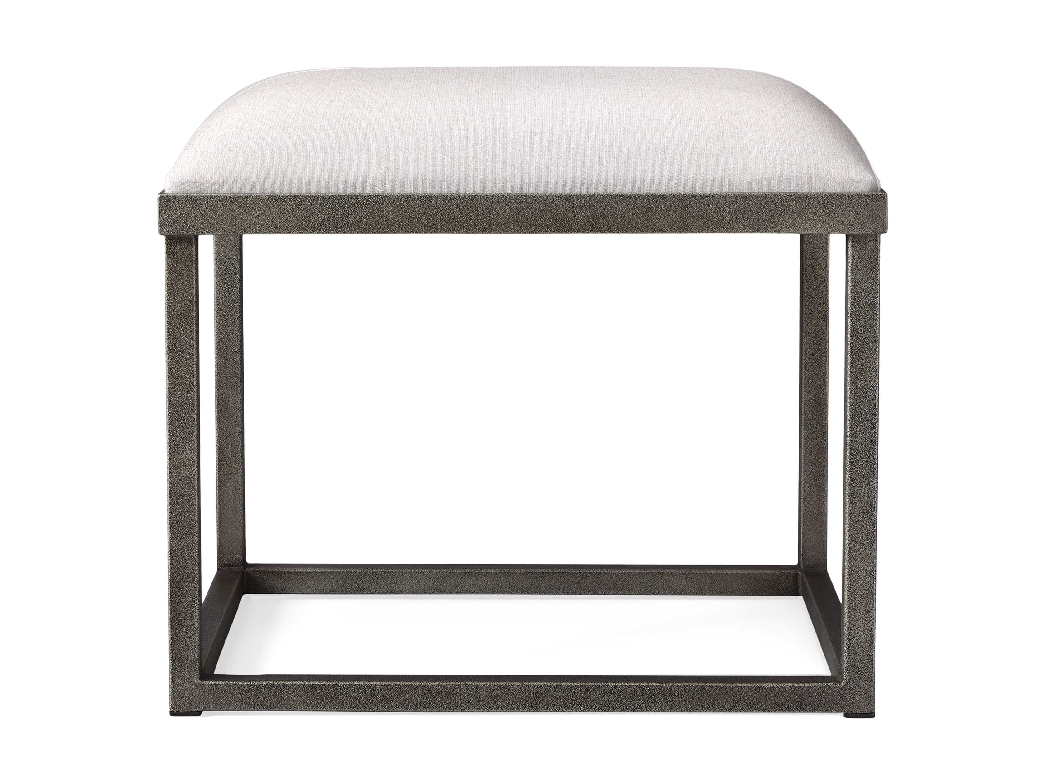 Palmer Upholstered Stool in Pewter | Arhaus