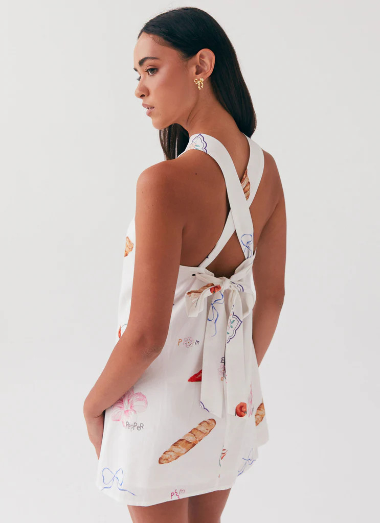 Peppermayo Exclusive -  Keira Linen Mini Dress - Banchetto | Peppermayo (Global)