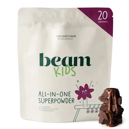 Beam Kids Chocolate Flavored Superfood Powder I Nutritional Shake with Organic Greens, Probiotics, Vitamins, Immune Support & Gut Health I Daily Nutrition Drink with Calcium | Walmart (US)