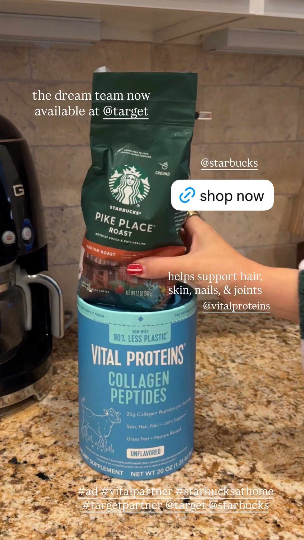 #ad #Vitalpartner dream team available now - truly love this combo and its so easy to make a part of your daily routine! @target @vitalproteins @starbucks #TargetPartner #Starbucksathome #Target 