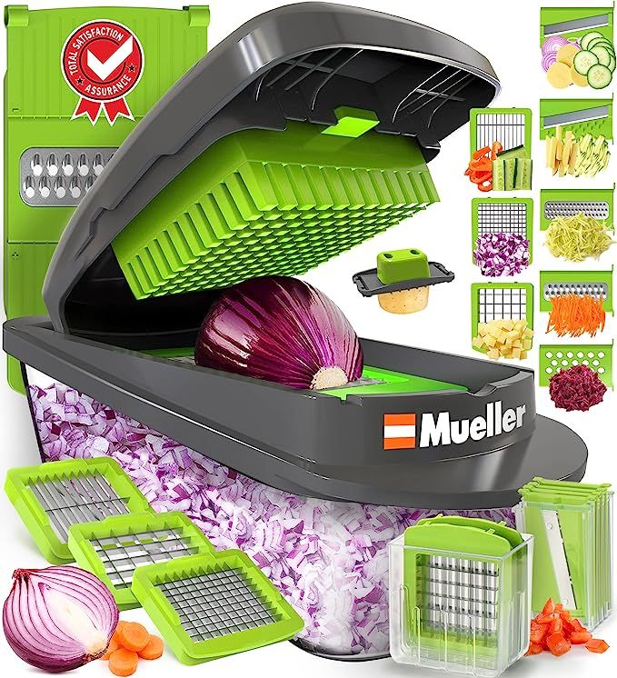 Mueller Pro-Series 10-in-1, 8 Blade Vegetable Slicer, Onion Mincer Chopper, Vegetable Chopper, Cu... | Amazon (US)