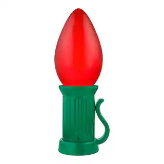 3 ft. Battery Operated LED Jumbo Red Bulb Holiday Yard Decoration | The Home Depot
