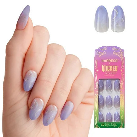 imPRESS X WICKED: FOR GOOD Press On Nails ‘Living in a Dream’ Purple Medium Coffin 30 Fake Nails | Walmart (US)