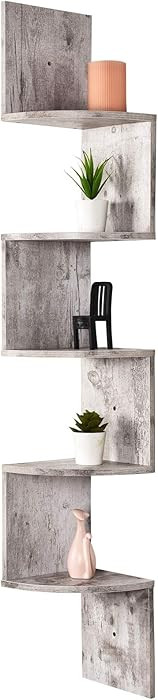 Greenco 5-Tier Floating Corner Shelves, Wall Organizer Storage, Easy-to-Assemble Wall Mount Shelv... | Amazon (US)