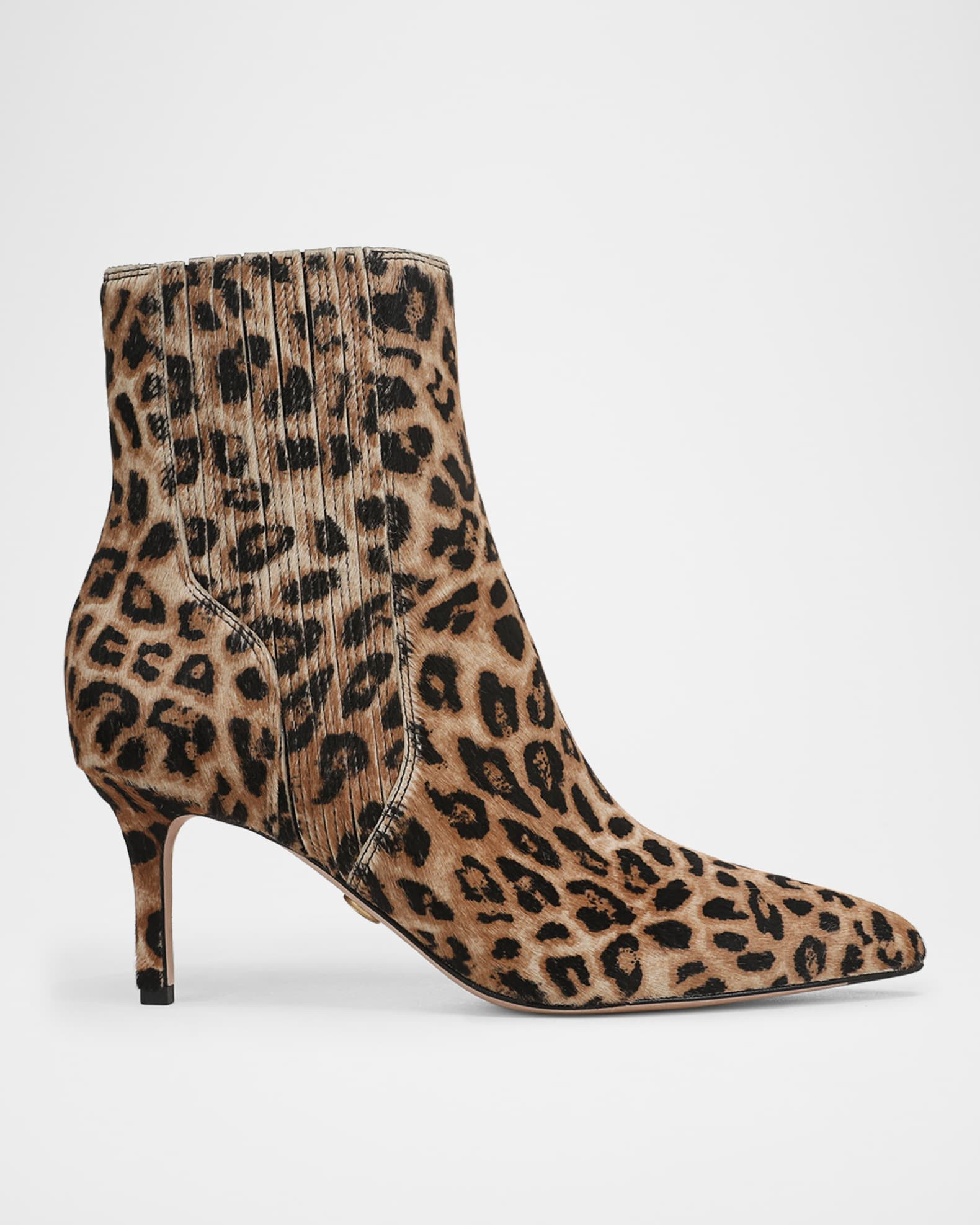 70mm Leopard-Print Pony Hair Ankle Booties | Neiman Marcus