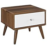 Modway Transmit Mid-Century Modern Nightstand or Side Accent Table in Walnut | Amazon (US)