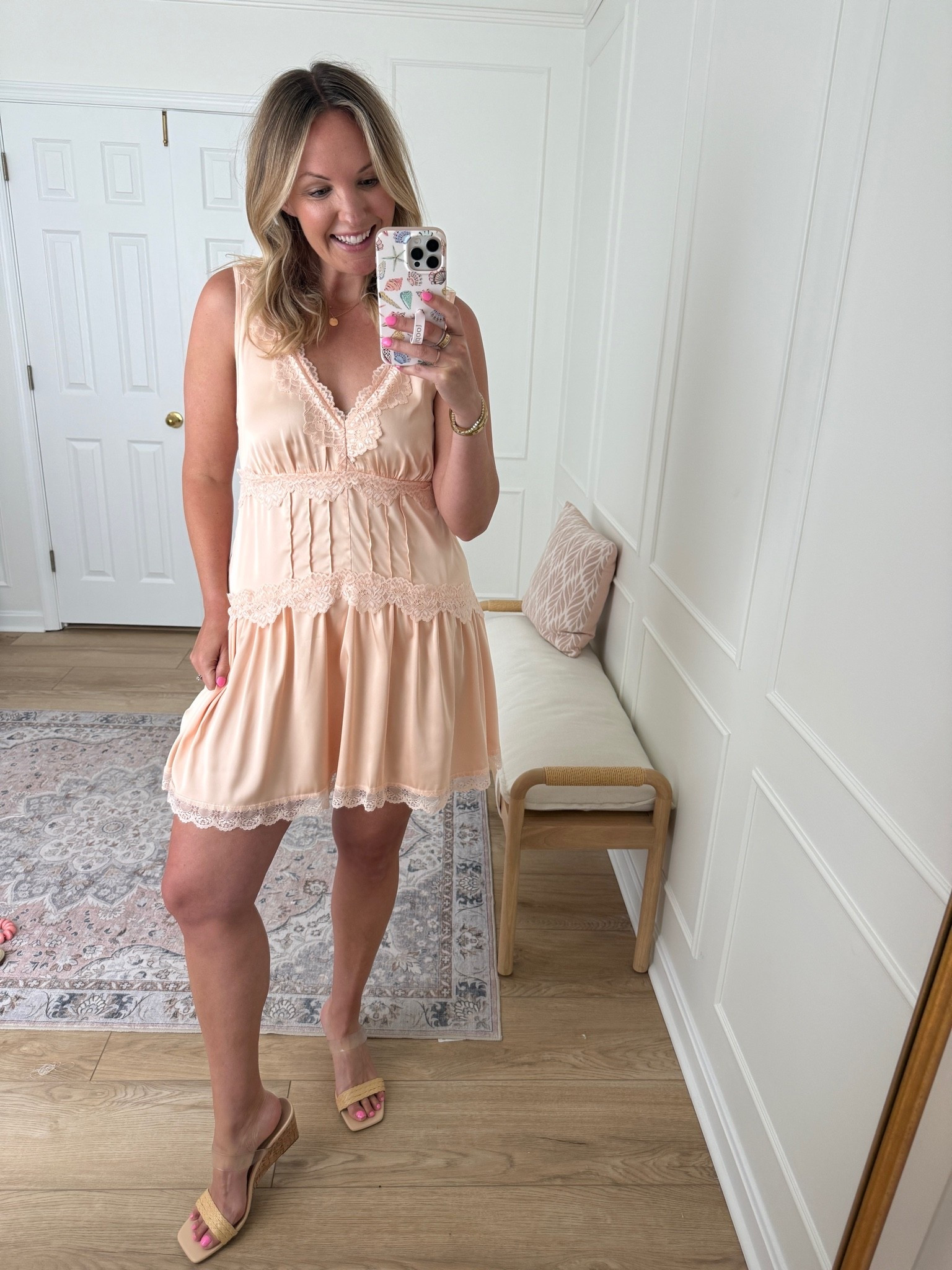 I have this dress in multiple colors now! So good for multiple summer occasions! Wearing a med
