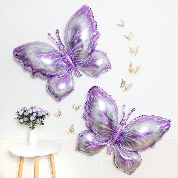 1pcs New Purple Butterfly Foil Balloon Butterfly Balloons For Wedding Anniversary Birthday Party ... | SHEIN