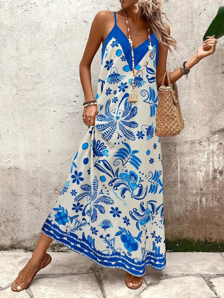 Breezaya Women's Floral Print Loose Sleeveless Dress  Summer | SHEIN