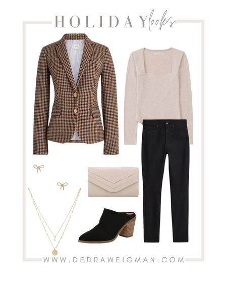 Holiday outfit inspiration! Perfect for Thanksgiving or Christmas! This plaid blazer is such a good one! 

#holidayoutfit #christmasoutfit #thanksgivingoutfit #falloutfitn#ltkworkwear

#LTKstyletip #LTKHoliday #LTKSeasonal