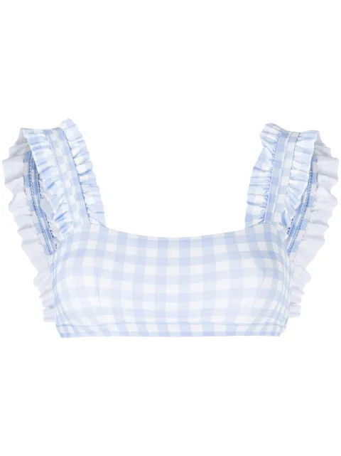 gingham-print bikini top | Farfetch Global
