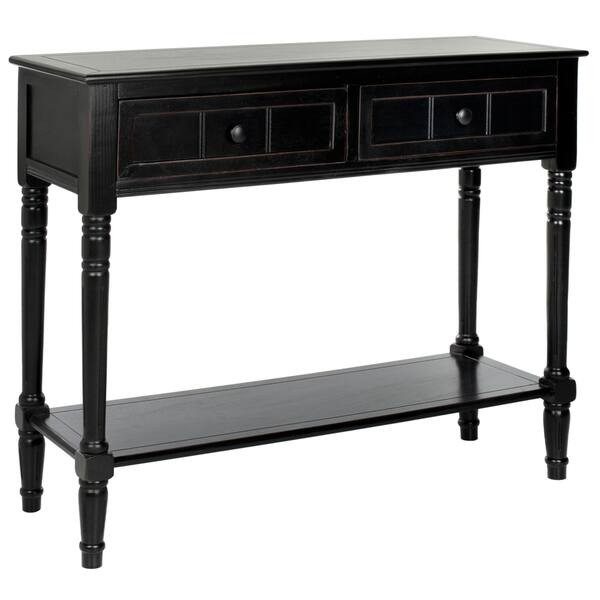SAFAVIEH Samantha Black 2-drawer Console Table - 35.8" x 13.8" x 29.5" - Black - Wood - 35.8" x 1... | Bed Bath & Beyond