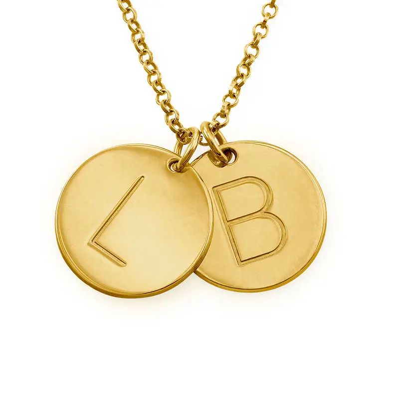 Gold Vermeil Charm Necklace with Initials | MYKA