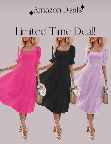 Amazon deals / MEROKEETY Women's 2024 Summer Square Neck Puff Sleeve Boho Midi Dress Swiss Dot Ruffle Flowy Tie Back Dress / Mother’s Day dress / wedding guest dress / spring dress / church dress 

#LTKsalealert #LTKover40 #LTKfindsunder50