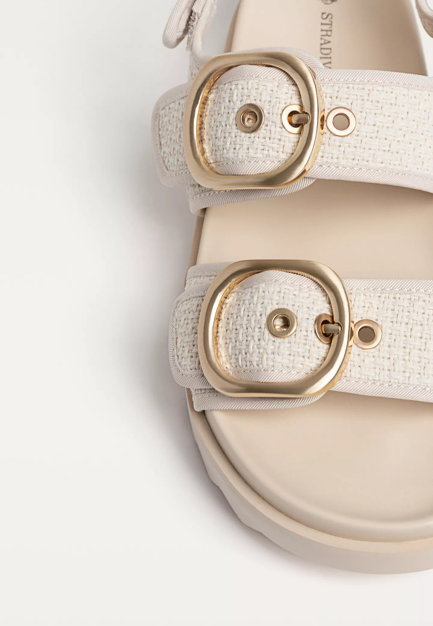 Women’s flat fabric sandals | Stradivarius (UK)