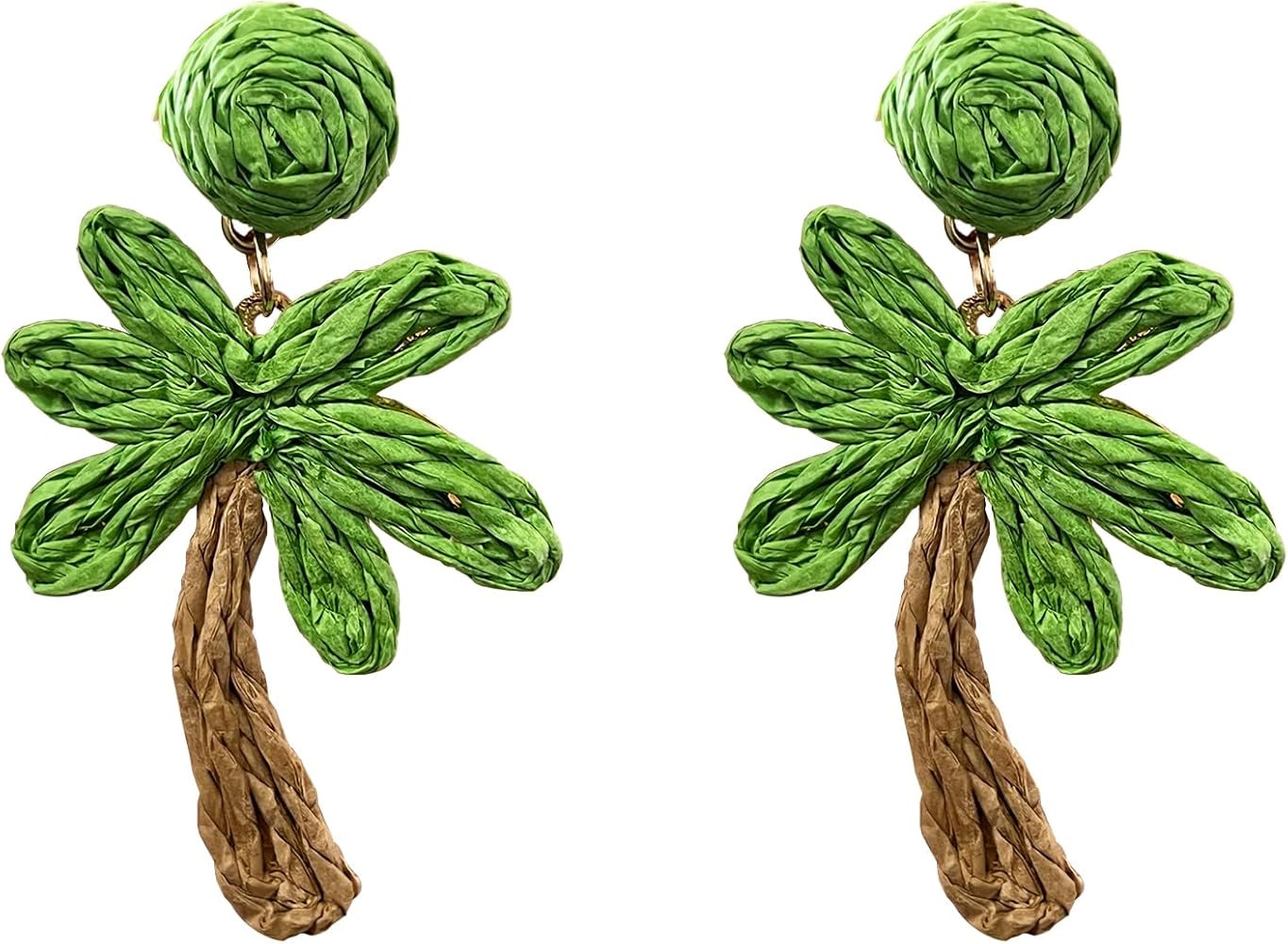 Palm Tree Raffia earrings Boho Tropical Dangle Earrings for Women Lightweight Natural Grass Jewel... | Amazon (US)