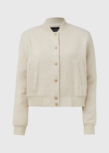 Et Vous Oatmeal Textured Bomber Jacket - Size 22 | Matalan (UK)