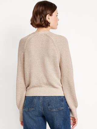 V-Neck Shaker-Stitch Cardigan Sweater | Old Navy (US)